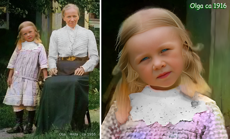 Olga och Hilda. 
Olga gjorde sej alltid bra på bild.